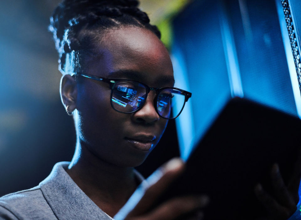 Woman using a tablet