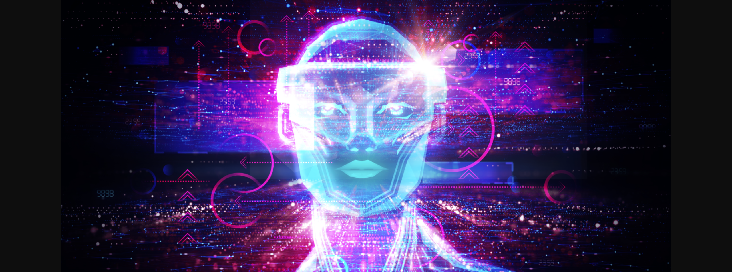 A graphical image of a futuristic human