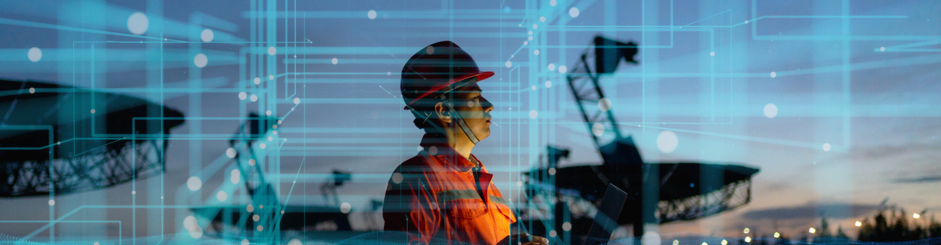 Engineer working at an energy facility