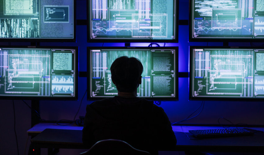 Person looking at screens