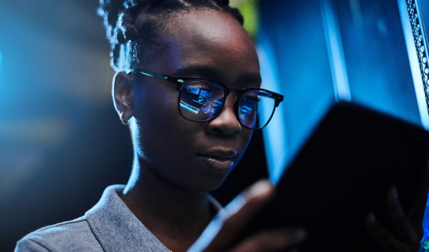 Woman using a tablet