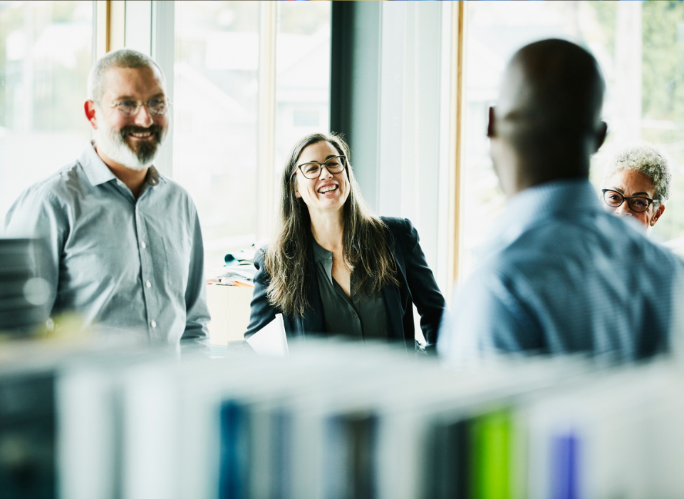 People in a work meeting