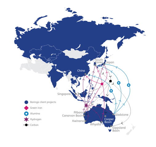 Asia commodity flows map
