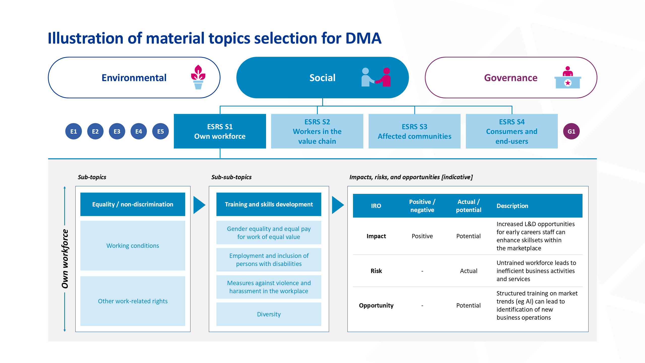 Illustration of material topics selection for DMA