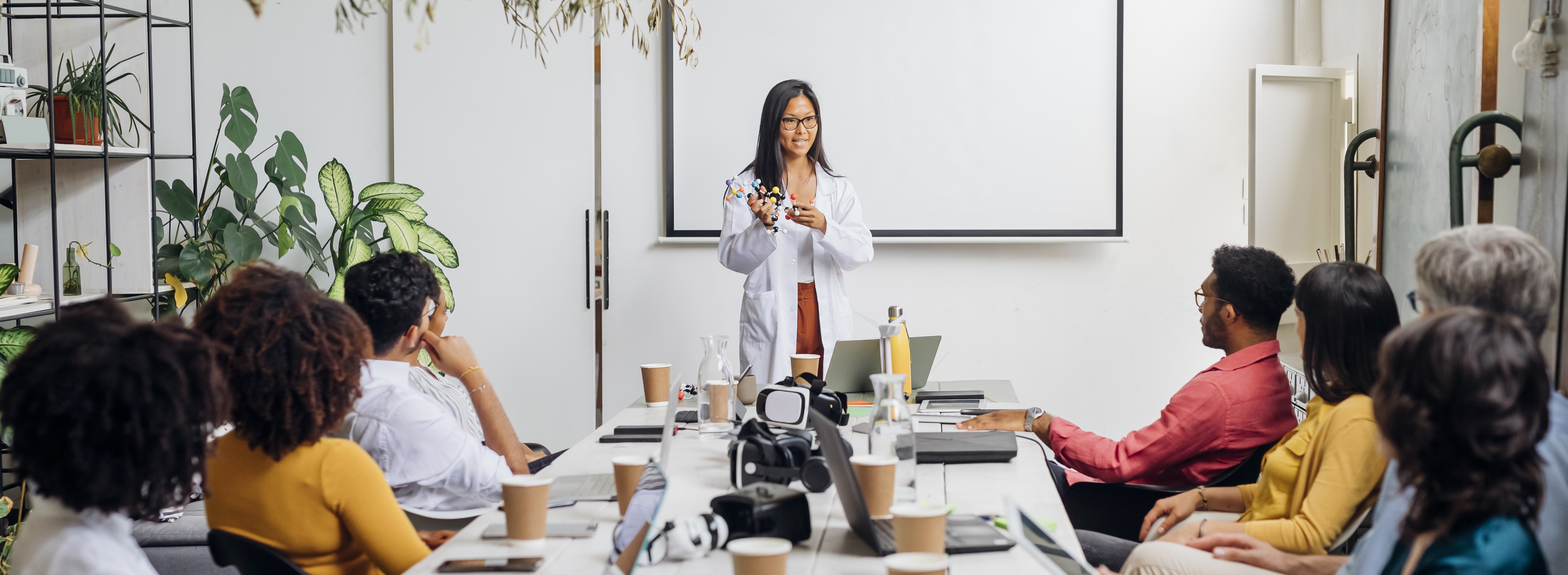 pharma team working together