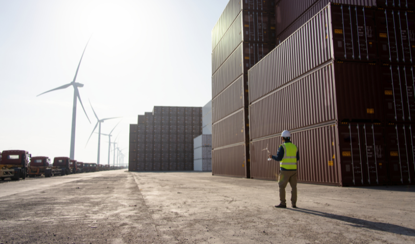 Worker at a wind power station