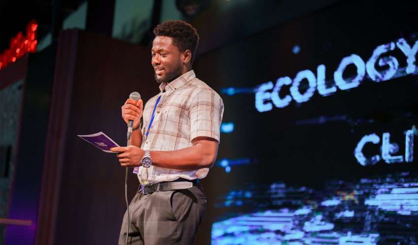 Expert giving a speech at a conference