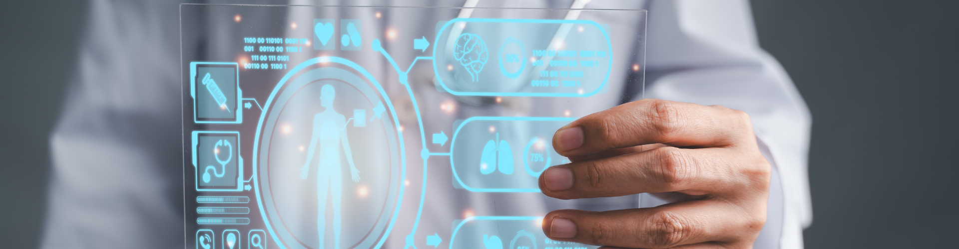 Doctor looking at a hologram