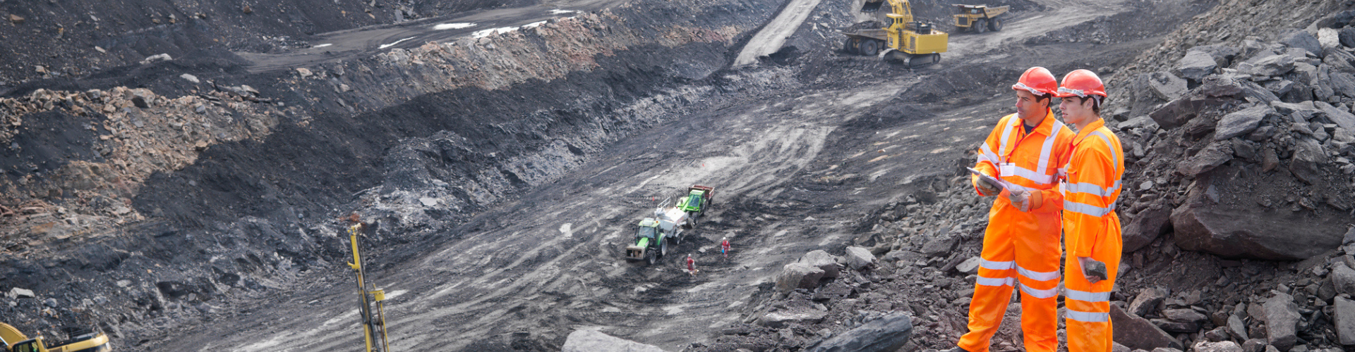 Workers at a mine