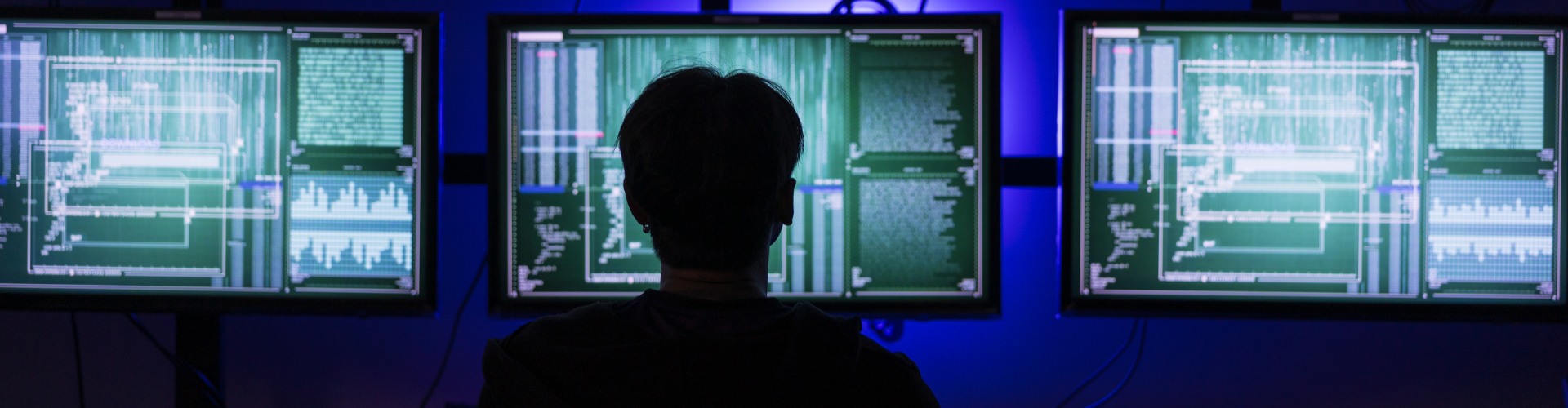 Person looking at screens