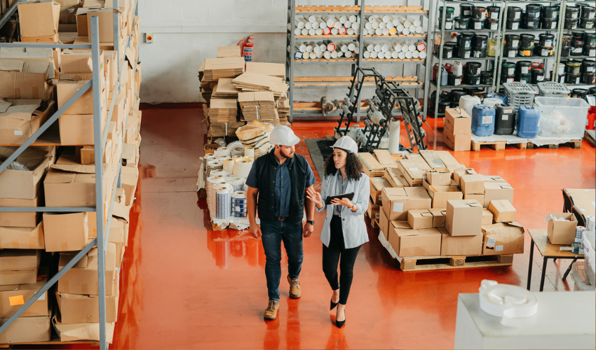 Workers in a warehouse