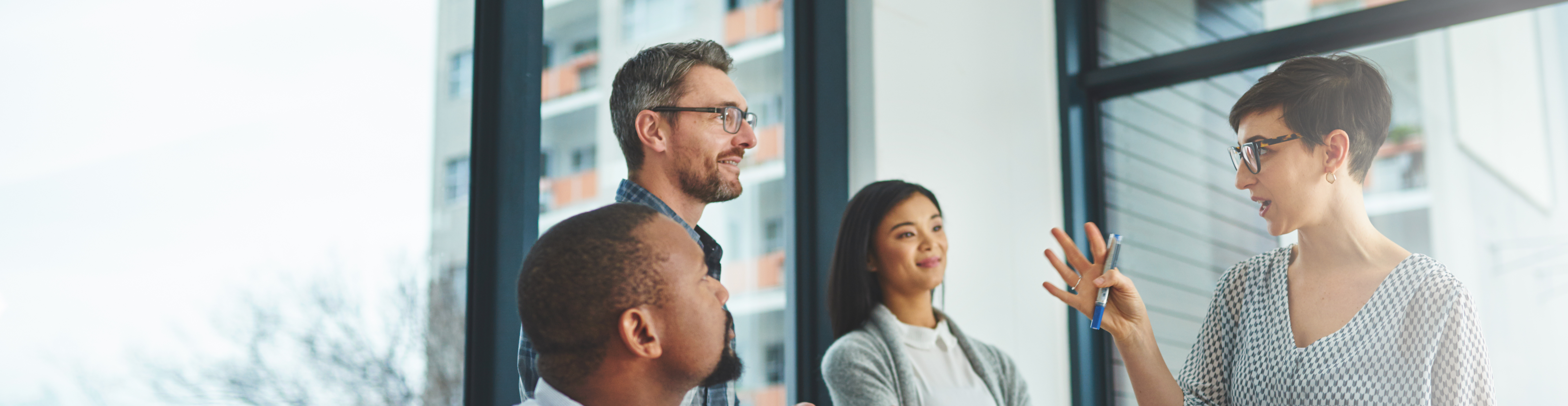 Group of colleagues having a discussion