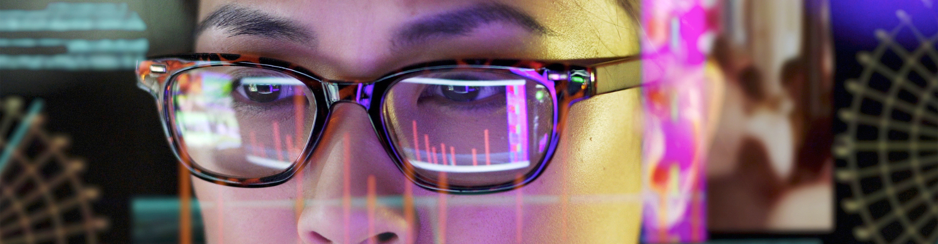 Woman looking at a screen