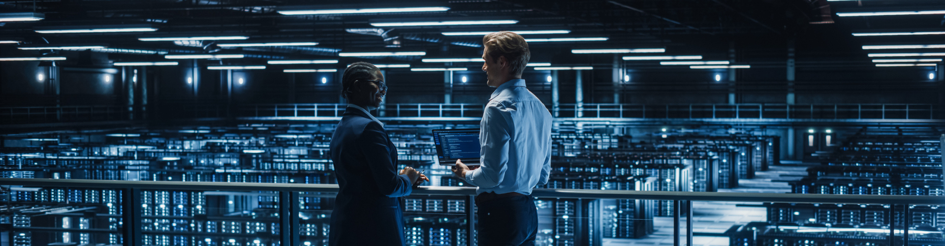 Workers in a data centre