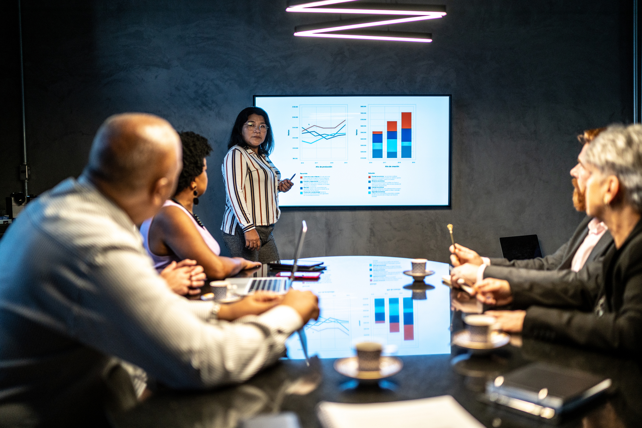 Businesswoman doing a presentation in a meeting at the office