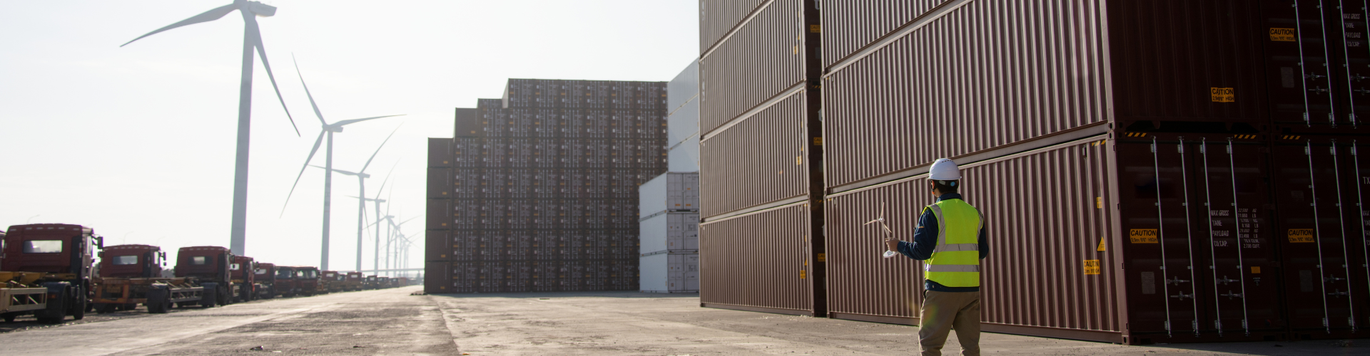 Worker at a wind power station