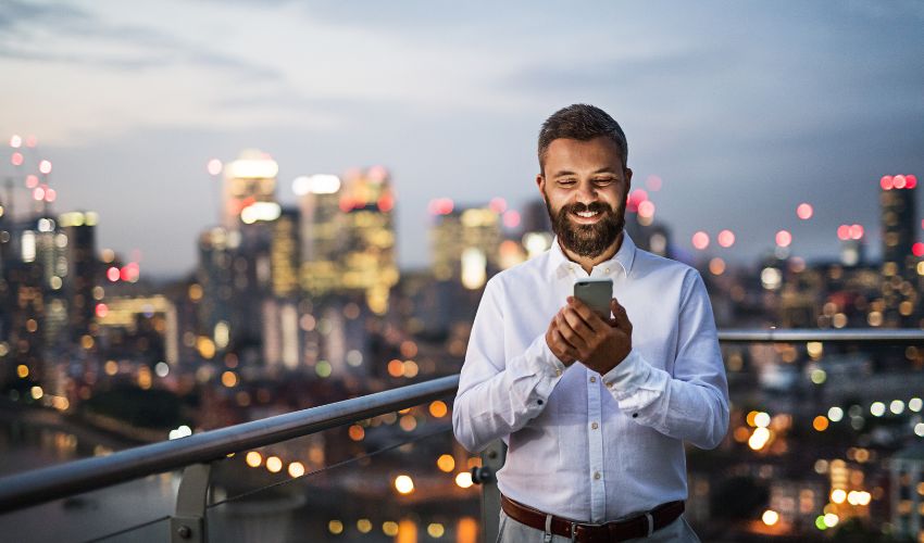 Man looking at his mobile