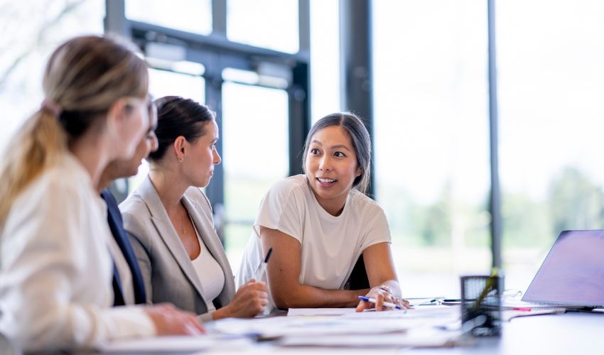 Group of women having a meeting 