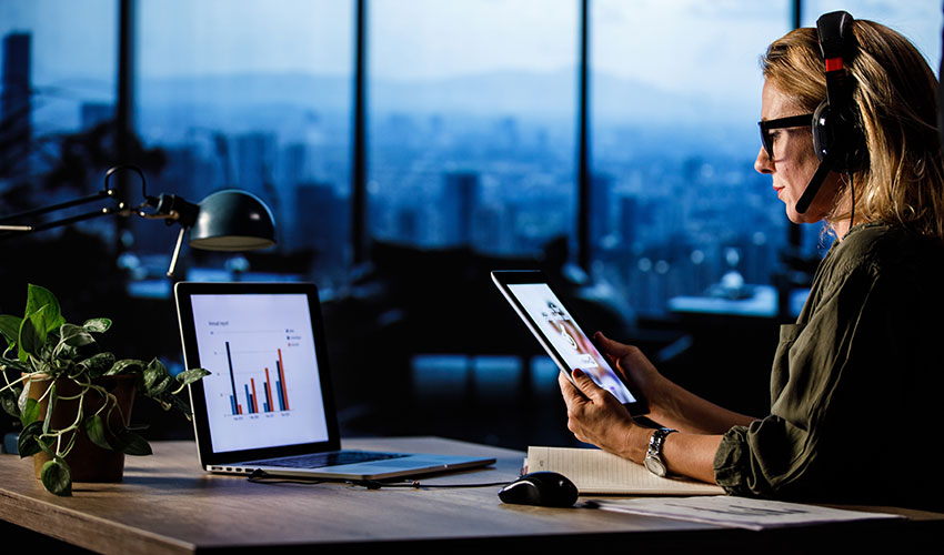 Woman working in an office