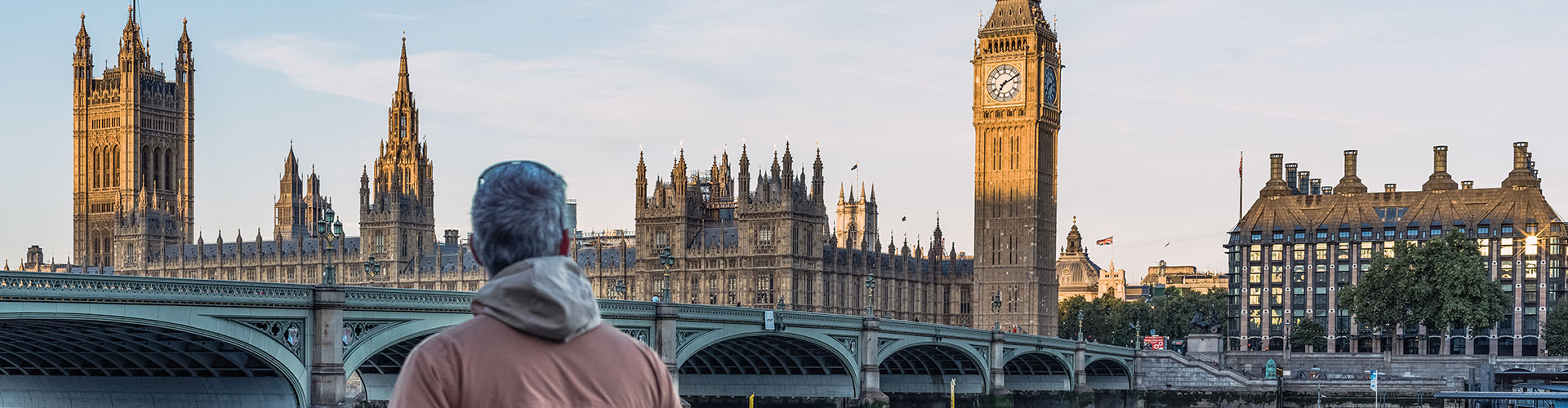 Man looking towards Westminster
