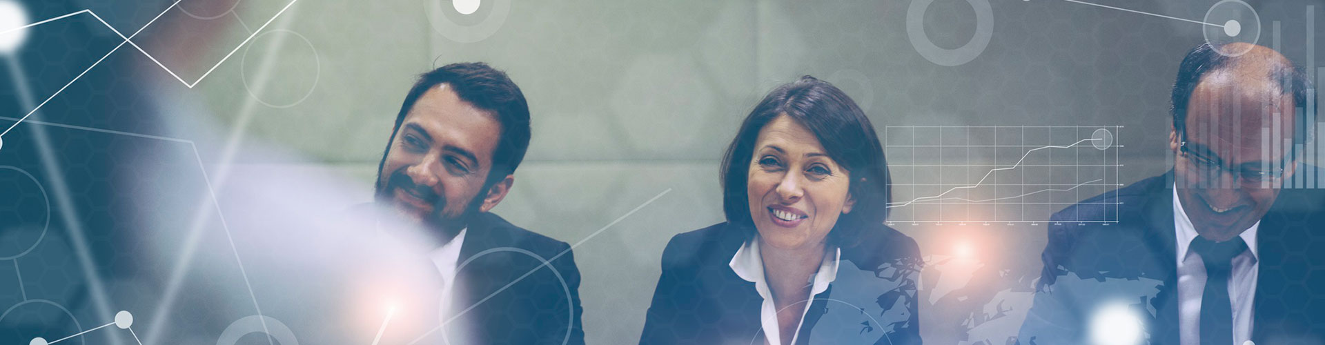 Group of senior management people in a presentation