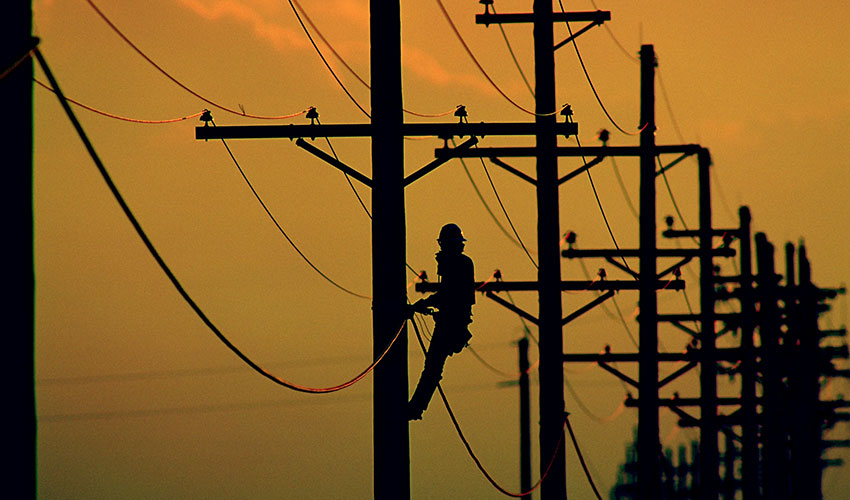 electricity pylon worker