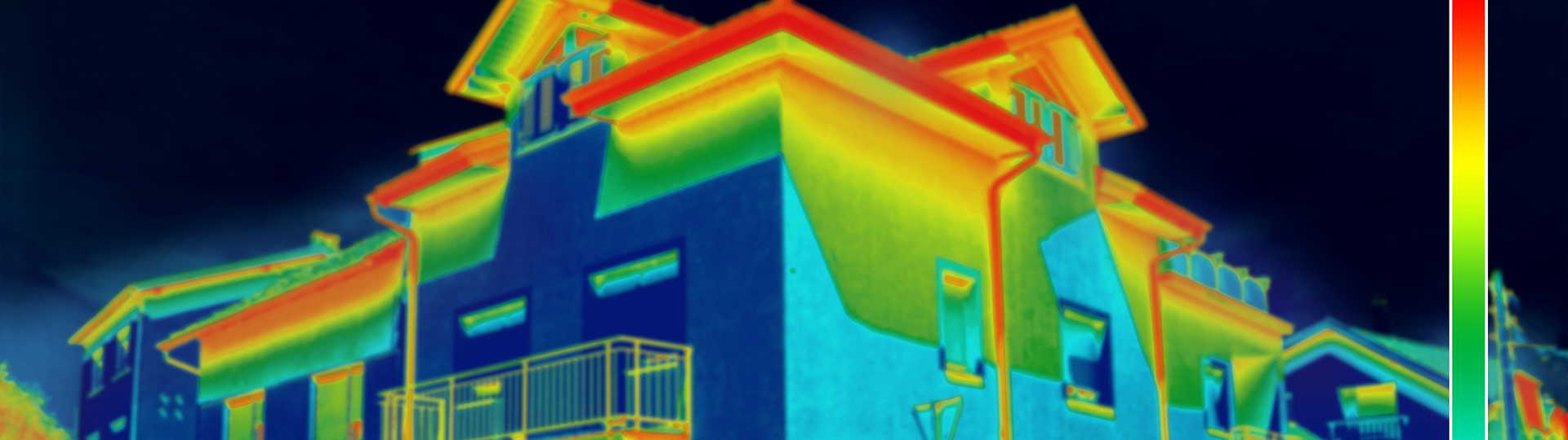A infrared heat map of a house