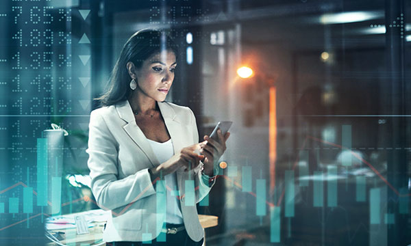 Businesswoman using a cellphone