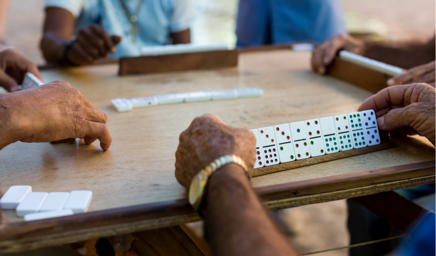 Men playing dominoes