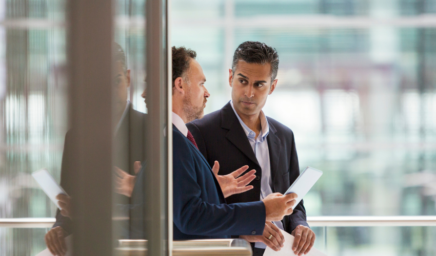 Business men talking