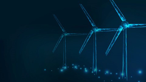 Illustration of a wind farm