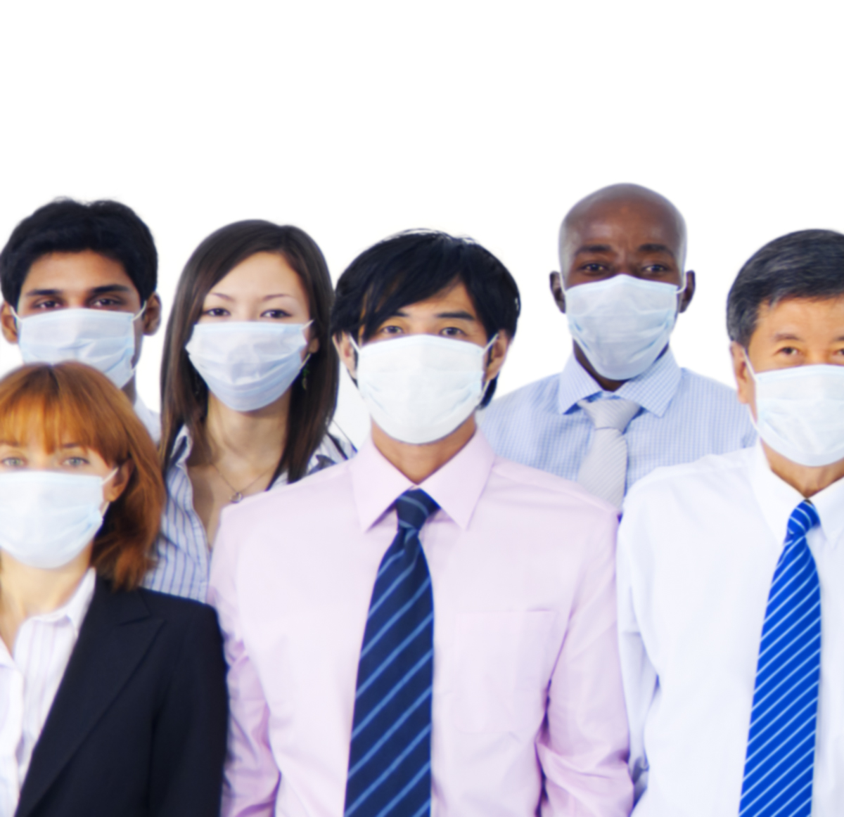 Professionals wearing facemasks