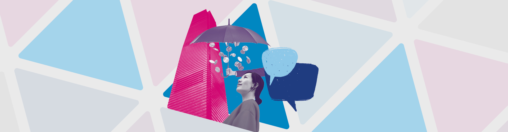 Woman looking at a skyscraper