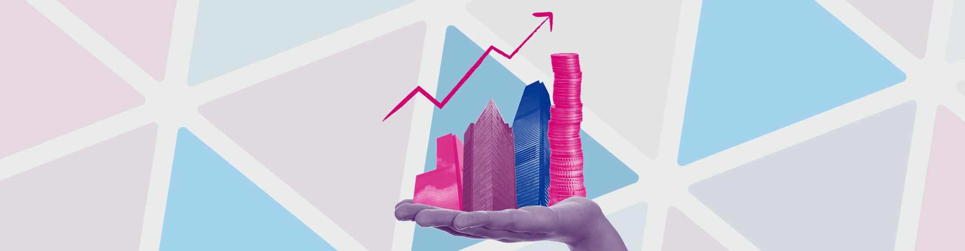 Baringa brand image with stocks in one hand