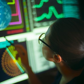  A person looking at the globe on their computer screen