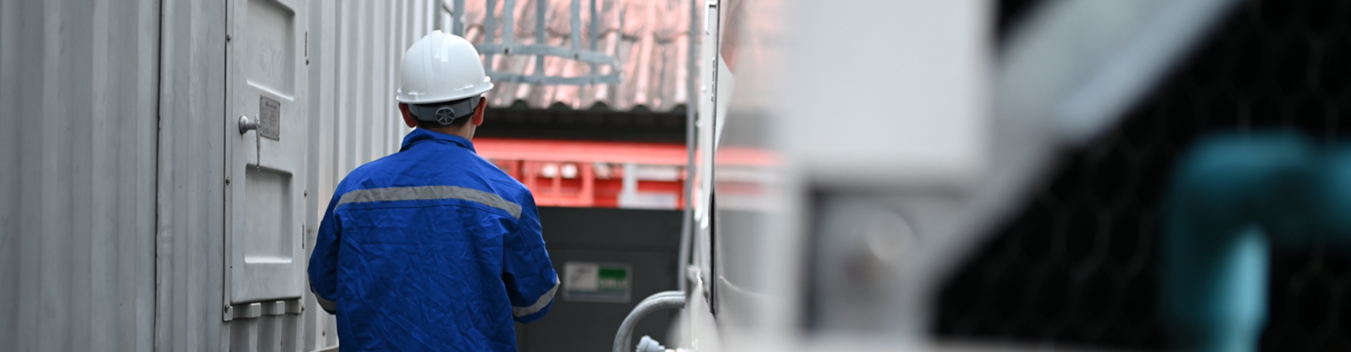 Engineer conducts inspection at industrial plant