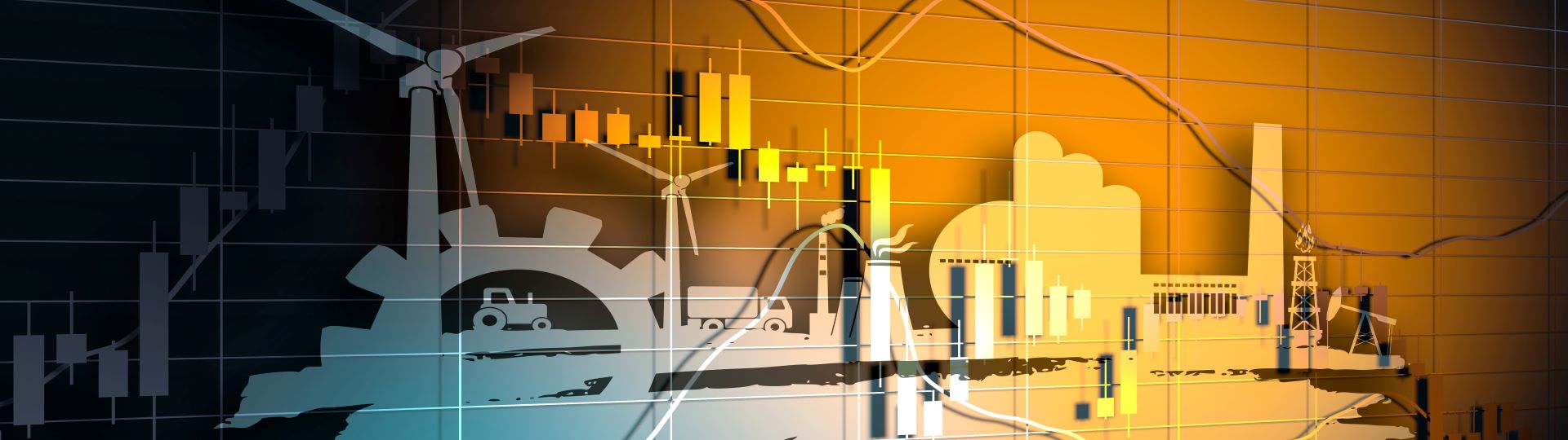 Abstract representation of an industrial scene