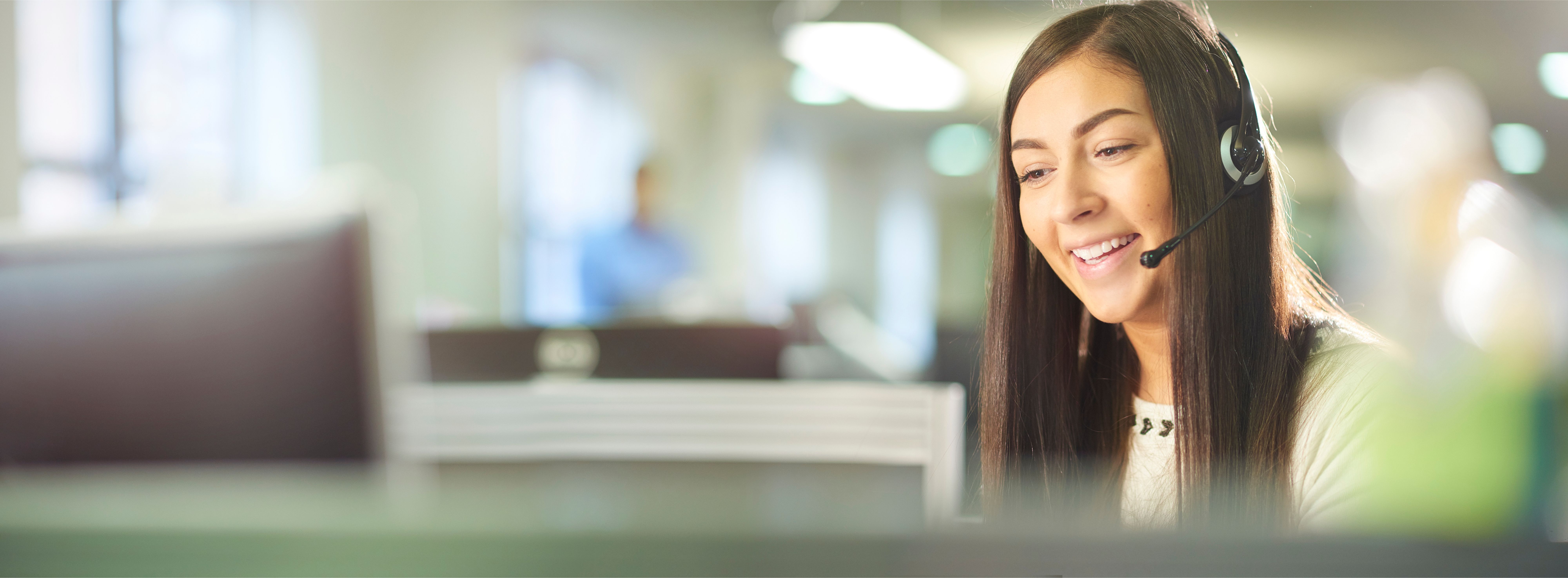 Woman working in a call centre