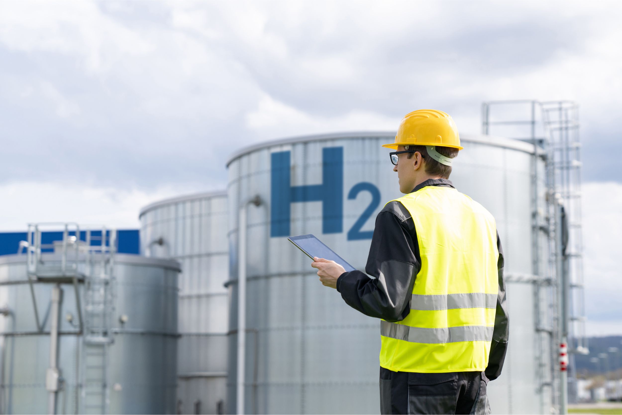 Worker in a hydrogen facility