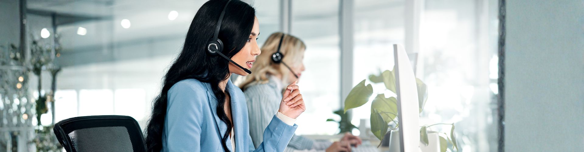 Customer service agents on the phone