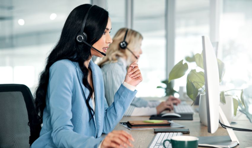 Customer service agents on the phone
