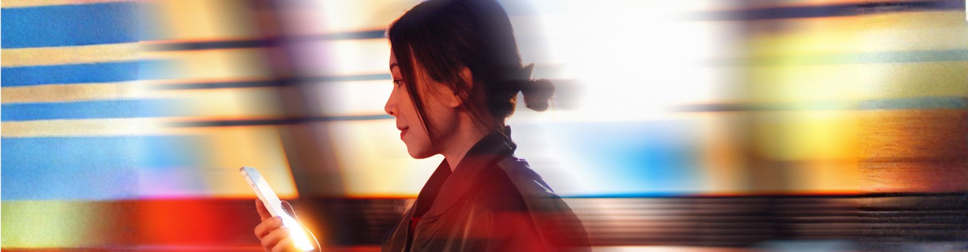 Woman using her mobile phone