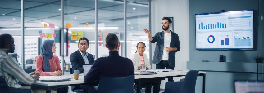 People in a work meeting