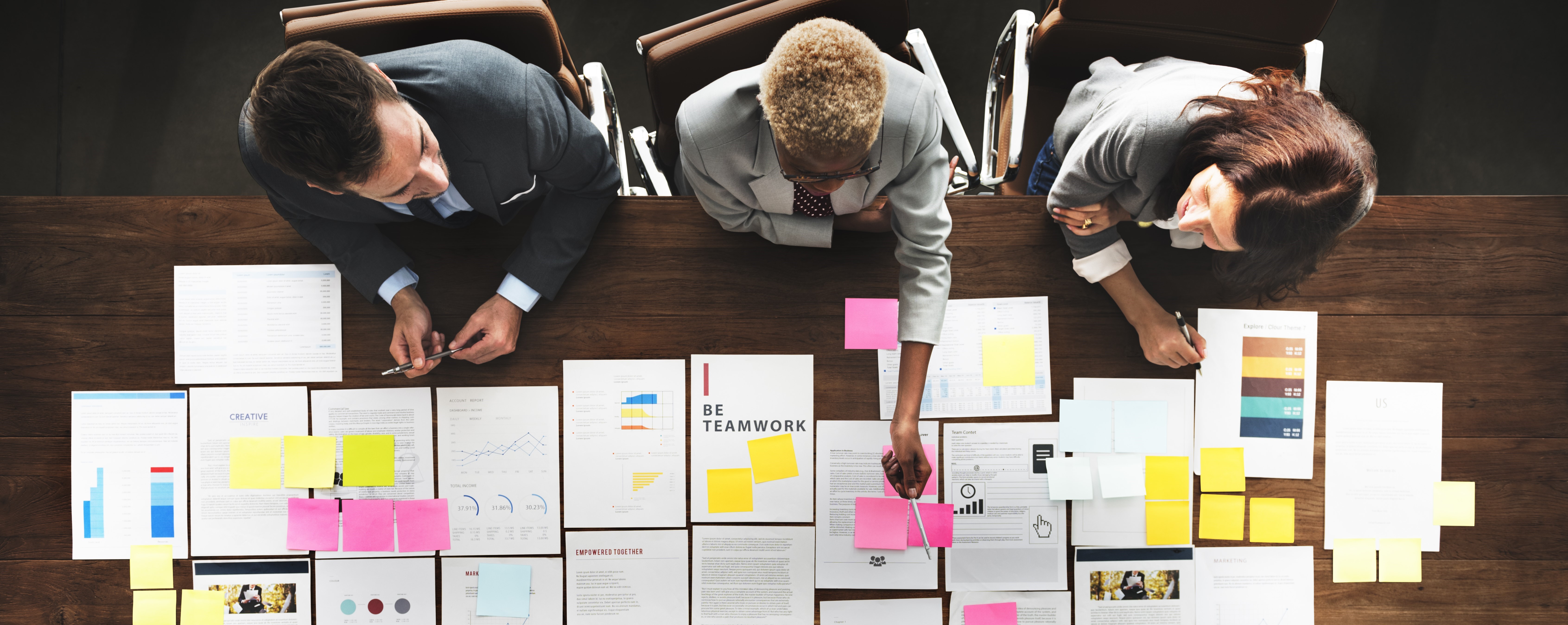 Business People Analyzing Statistics Financial Concept